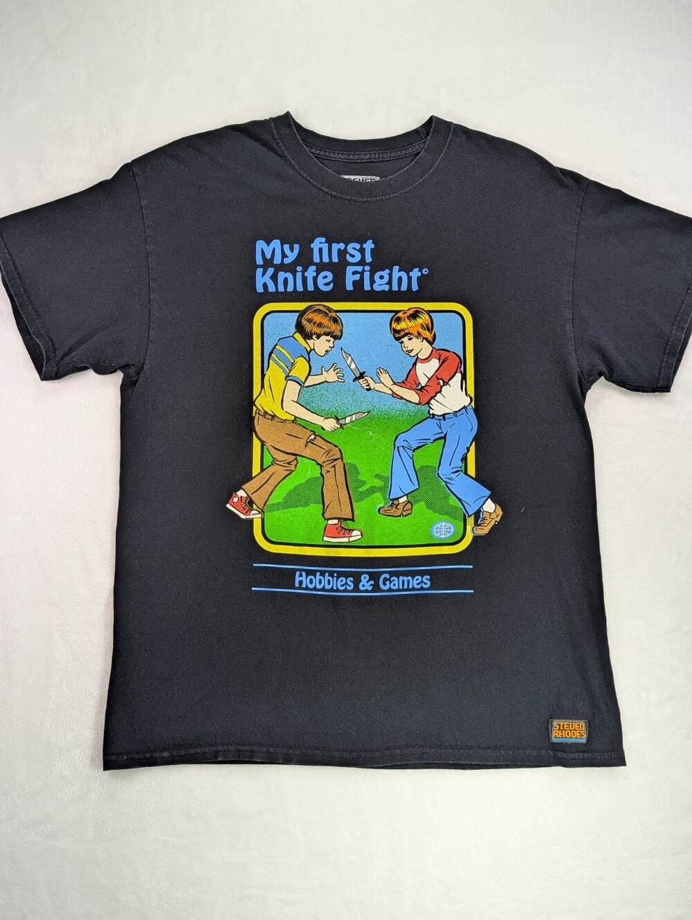 Steven Rhodes My First Knife Fight Graphic Tee Shirt Mens L